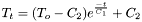 $ T_t = (T_o - C_2)e^{\frac{-t}{C_1}} + C_2 $