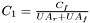 $ C_1 = \frac{C_f}{UA_r + UA_f} $
