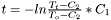 $ t = -ln\frac{T_t - C_2}{T_o - C_2}*C_1 $